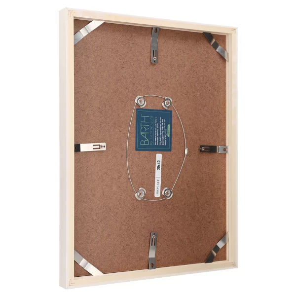 Holz Bilderrahmen BARTH - Serie 210 - Maßanfertigung Pappel weiß gefärbt | Normalglas (2 mm)