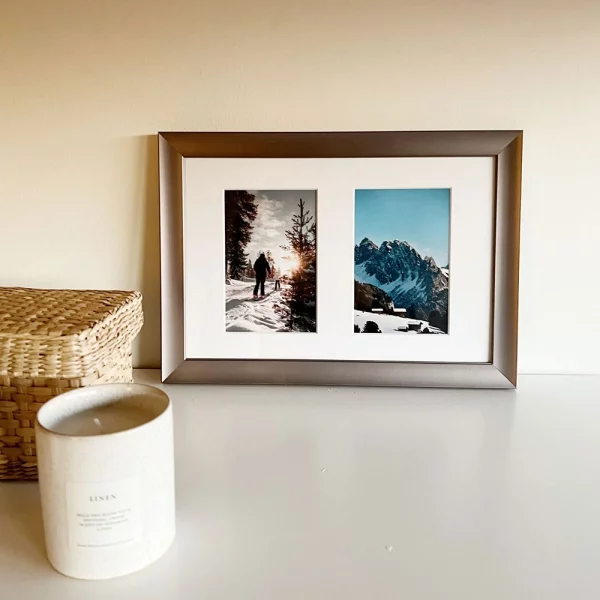 Cadre multi photos Jade pour 2 photos 10x15 cm | argent | verre standard (2 mm)