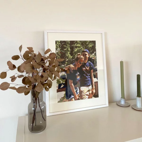 Cadre en bois Hugo avec passe-partout 10x15 cm (7x10 cm) | blanc | verre standard (2 mm)
