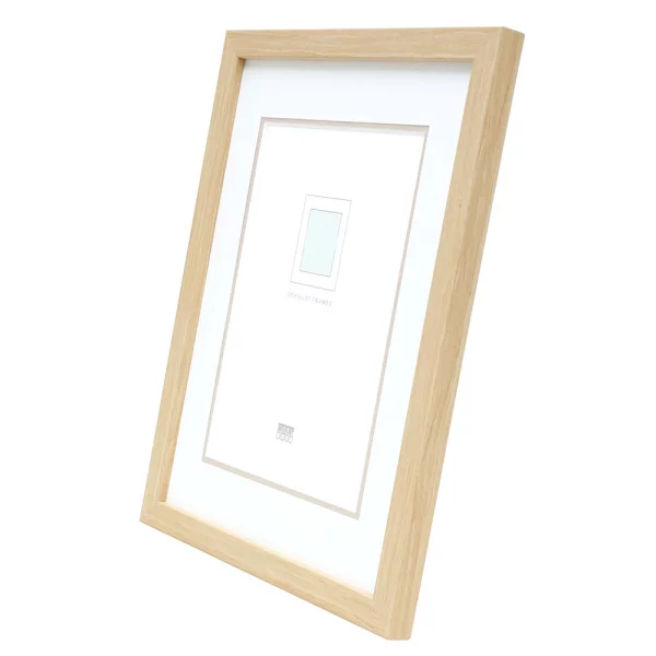 Cadre en bois David avec passe-partout 20x20 cm (13x13 cm) | naturel | verre standard (2 mm)