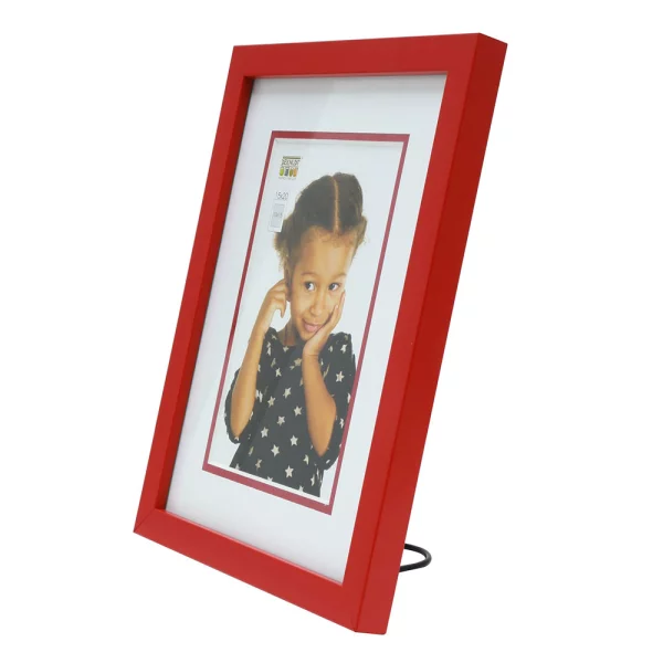 Cadre en bois David avec passe-partout 40x50 cm (30x40 cm) | rouge | verre standard (2 mm)