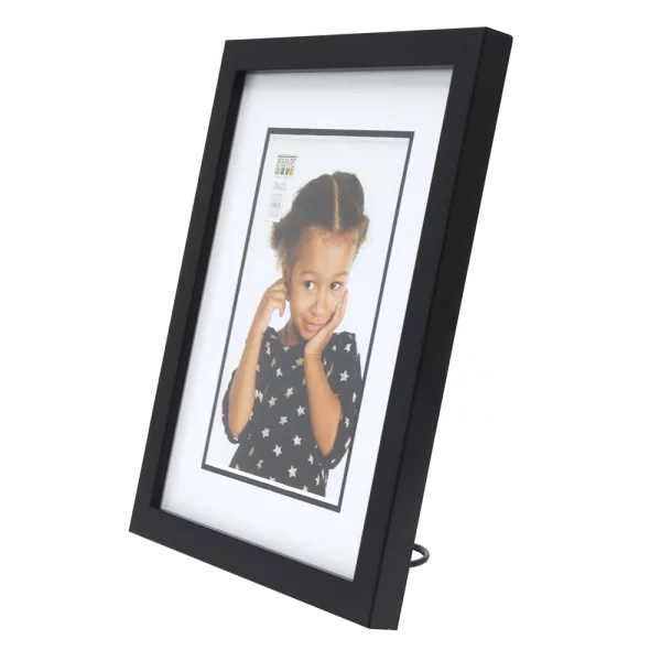 Cadre en bois David avec passe-partout 15x20 cm (10x15 cm) | noir | verre standard (2 mm)