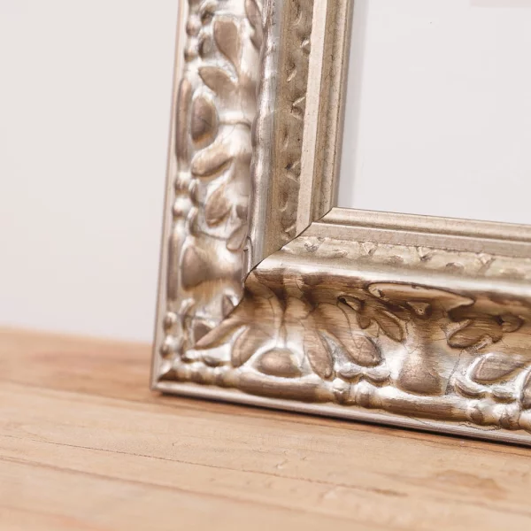 Exklusiver Holz-Bilderrahmen Tanur nach Maß Silber | Normalglas (2 mm)