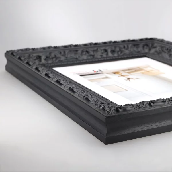 Exklusiver Holz-Bilderrahmen Calinda 20x30 cm | Schwarz | Normalglas (2 mm)