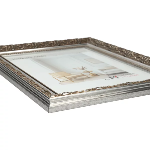 Exklusiver Holz-Bilderrahmen Bando 20x30 cm | Silber | Normalglas (2 mm)