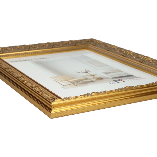 Exklusiver Holz-Bilderrahmen Bando nach Maß Gold | Normalglas (2 mm)