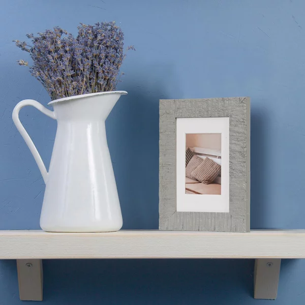 Holz Bilderrahmen Driftwood mit Passepartout 10x15 cm (7x10 cm) | Grau | Normalglas (2 mm)