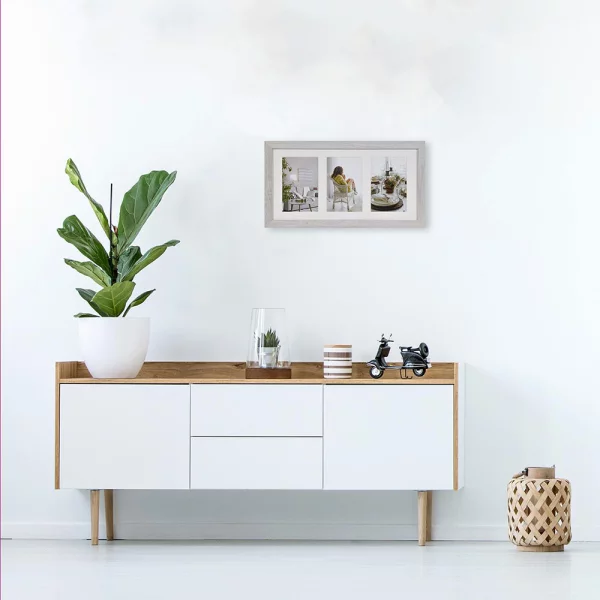Holz-Galerierahmen Modern 3x10x15 cm | weiß | Normalglas (2 mm)