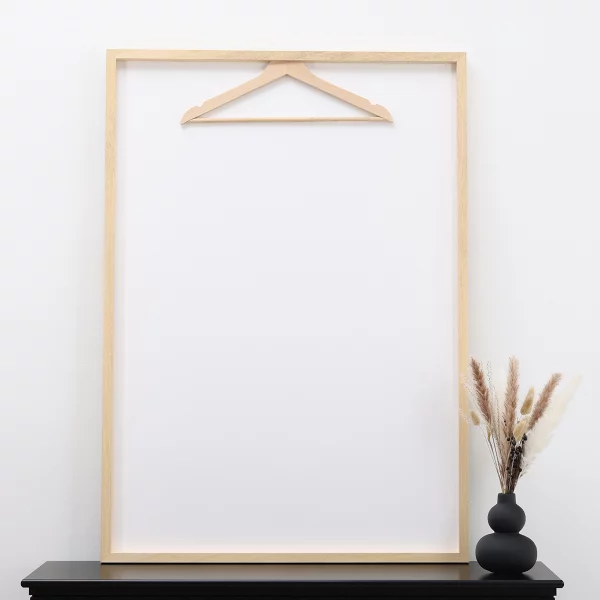 Trikotrahmen EasyChange für schnellen Shirtwechsel - ohne Glasscheibe 50x70 cm | natur | ohne Glas, mit Rückwand