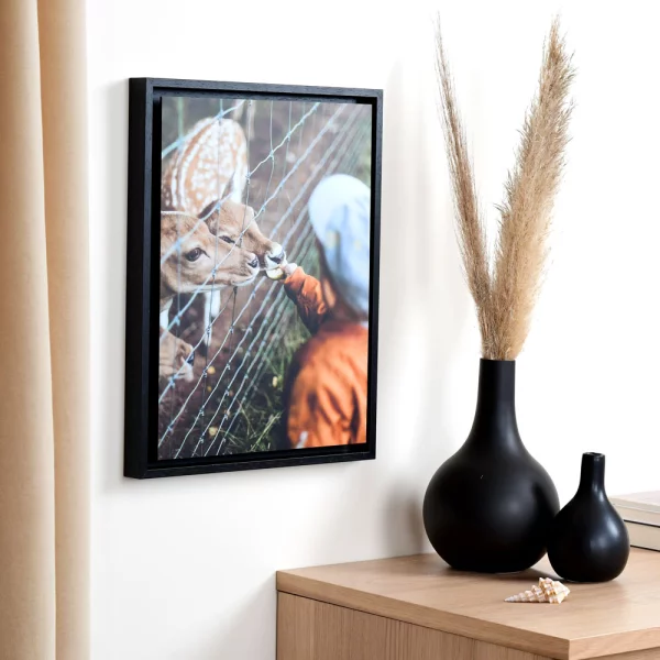 Schattenfugenrahmen für Acrylbilder, Alu Dibond und Hartschaumplatten 20x20 cm | Schwarz | Leerrahmen (ohne Glas und Rückwand)