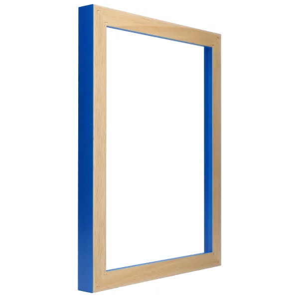 Schattenfugenrahmen Neon Maßanfertigung Neonblau | Leerrahmen (ohne Glas und Rückwand)