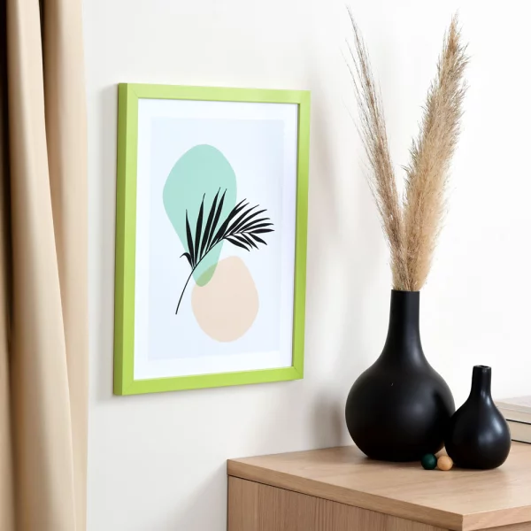Cadre en bois Top Cube sur mesure vert | verre standard (2 mm)