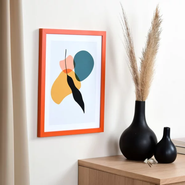 Cadre en bois Top Cube sur mesure orange | verre standard (2 mm)