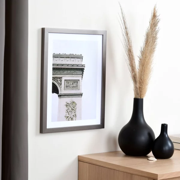 Cadre en bois Top Cube sur mesure platine | verre standard (2 mm)