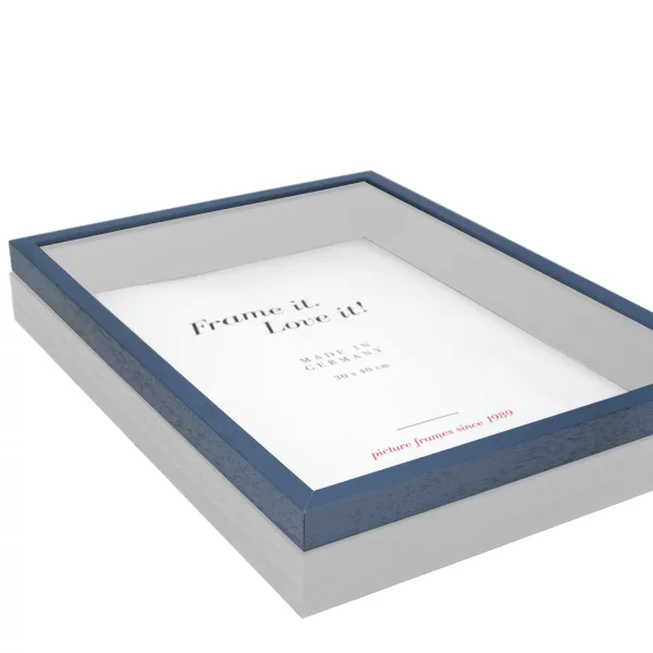 Unibox Bilderrahmen 24x30 cm | blau-weiß | Normalglas (2 mm)