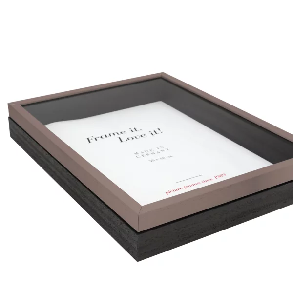 Houten kader Unibox 13x18 cm | bruin-zwart | normaal glas (2 mm)