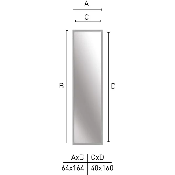 Standspiegel Oslo - 40x160 cm 40x160 cm | Weiß | Spiegel (2 mm)