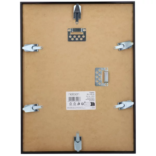 Alu-Bilderrahmen Classic 18x24 cm | Eloxiert Schwarz | Normalglas (2 mm)