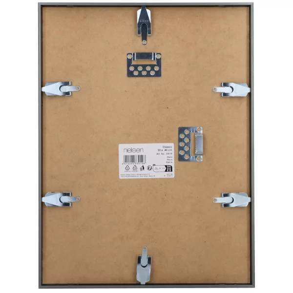 Alu-Bilderrahmen Classic 18x24 cm | Platin | Normalglas (2 mm)