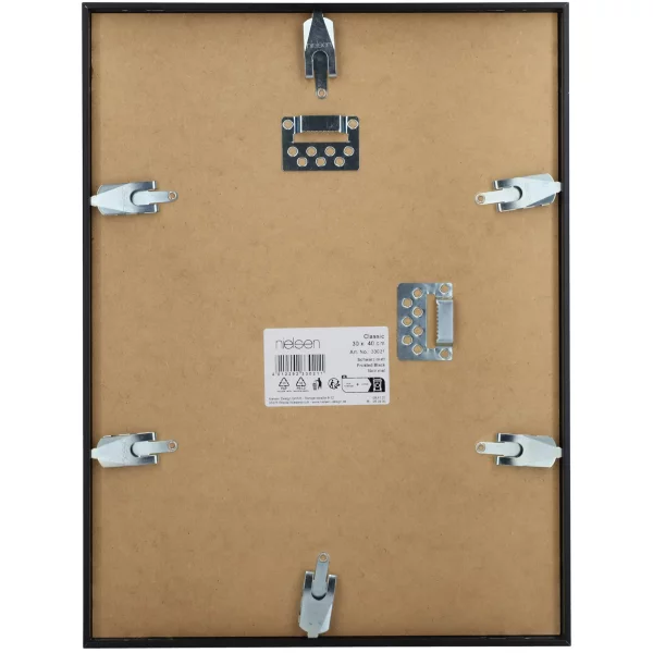 Alu-Bilderrahmen Classic 18x24 cm | Schwarz matt | Normalglas (2 mm)