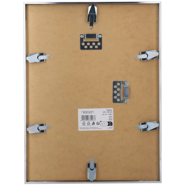 Alu-Bilderrahmen Classic 18x24 cm | Silber glanz | Normalglas (2 mm)