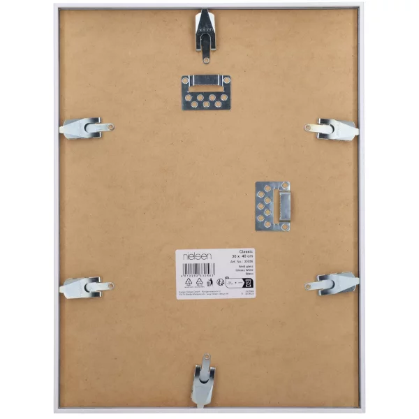 Alu-Bilderrahmen Classic 18x24 cm | Weiß glanz | Normalglas (2 mm)