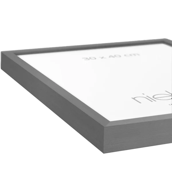 Cadre en bois coupe sur mesure, Loft 15 gris | verre standard (2 mm)