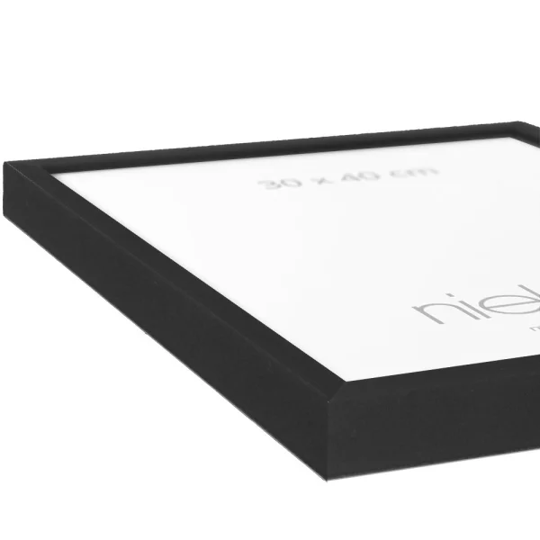 Cadre en bois coupe sur mesure, Loft 15 noir | verre standard (2 mm)