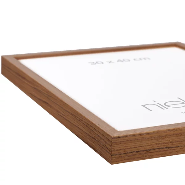 Cadre en bois coupe sur mesure, Loft 15 teck | verre standard (2 mm)