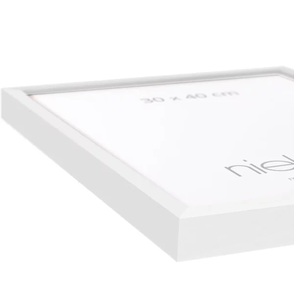 Cadre en bois coupe sur mesure, Loft 15 blanc | verre standard (2 mm)