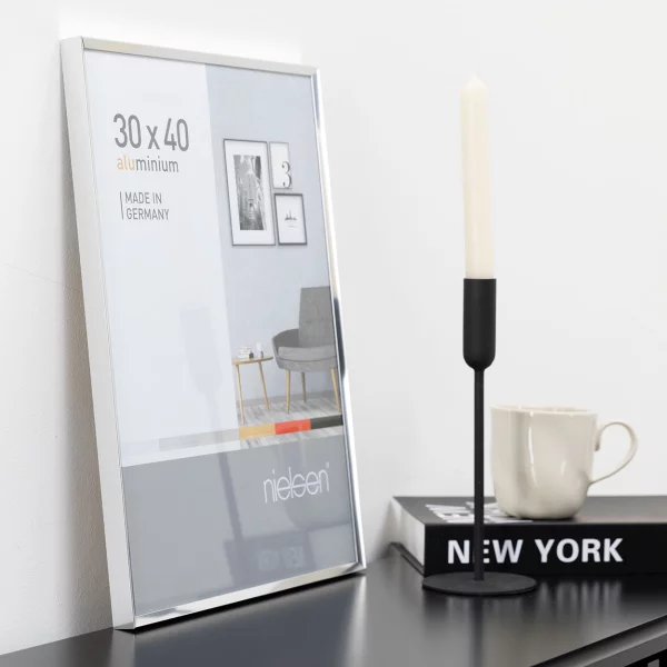 Cadre en aluminium Pixel 13x18 cm | argent brillant | verre standard (2 mm)