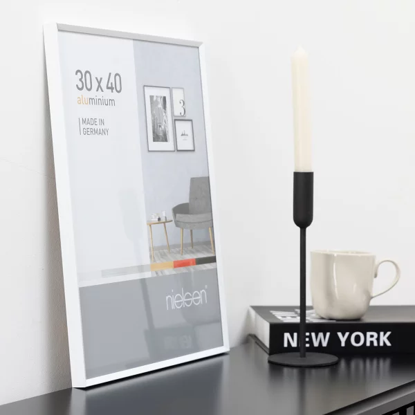 Cadre en aluminium Pixel 13x18 cm | blanc brillant | verre standard (2 mm)