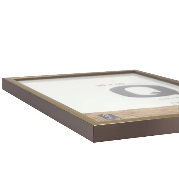 Holz-Bilderrahmen Quadrum 50x70 cm | Gold | Normalglas (2 mm)