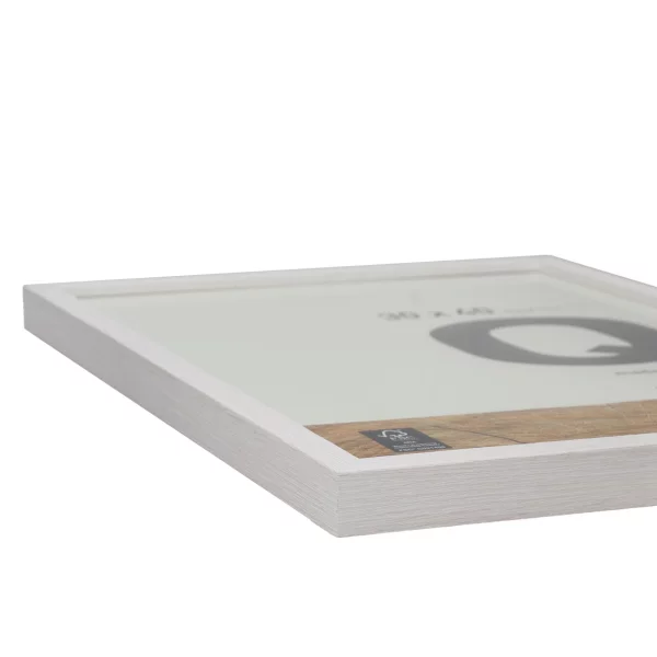 Holz-Bilderrahmen Quadrum 30x30 cm | Schneeweiß | Normalglas (2 mm)