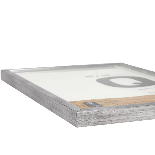 Holz-Bilderrahmen Quadrum 40x50 cm | Silber | Normalglas (2 mm)