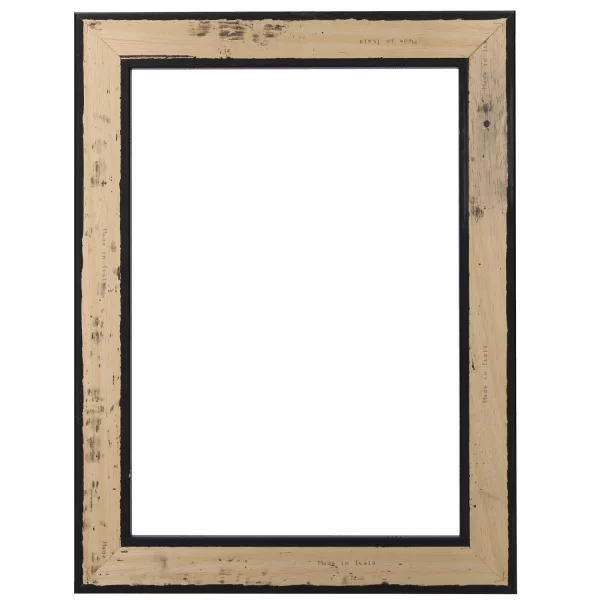 Schattenfugenrahmen Floater I 13x18 cm | Schwarz matt, Kante Gold | Leerrahmen (ohne Glas und Rückwand)