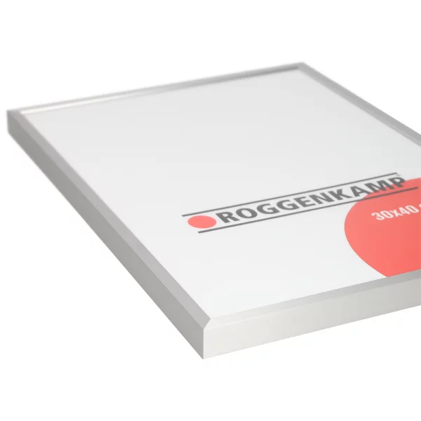 Cadre en aluminium Profil K - sur mesure argent mat | verre en acrylique antiflet (3 mm)