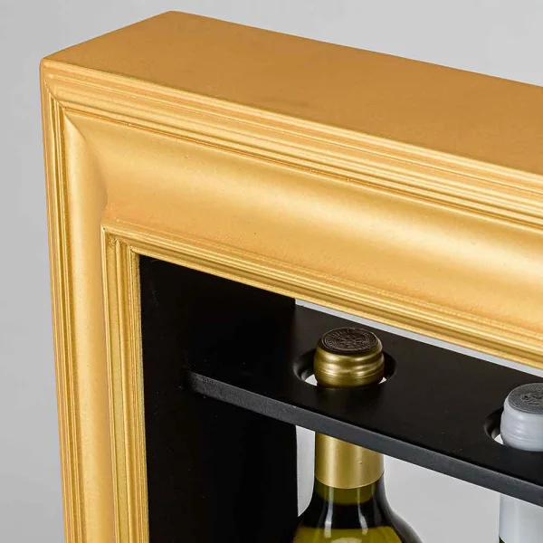 Bilderrahmen mit Weinregal 60x80 cm | gold