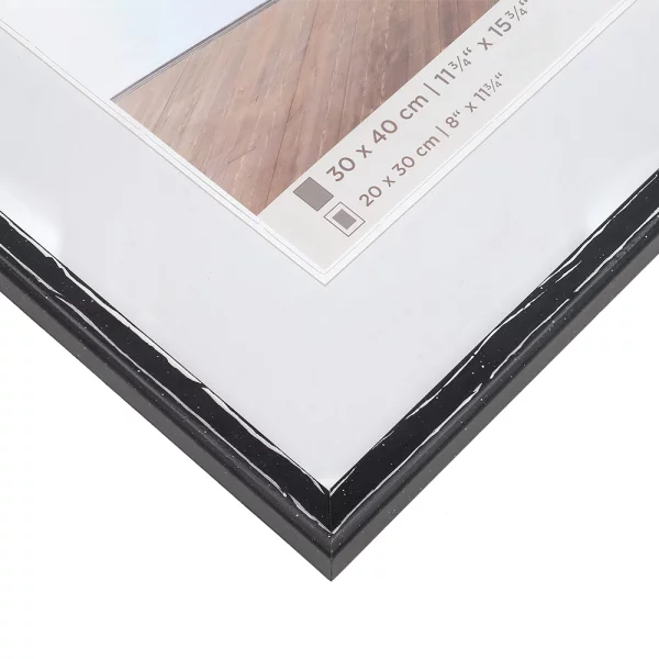 Holz Bilderrahmen Metropolis 20x30 cm | schwarz-silber | Normalglas (2 mm)