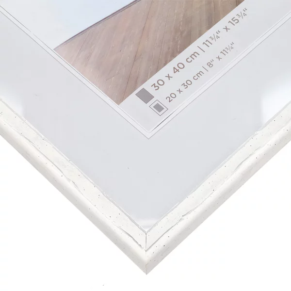 Holzrahmen Metropolis 20x30 cm | weiß-silber | Normalglas (2 mm)