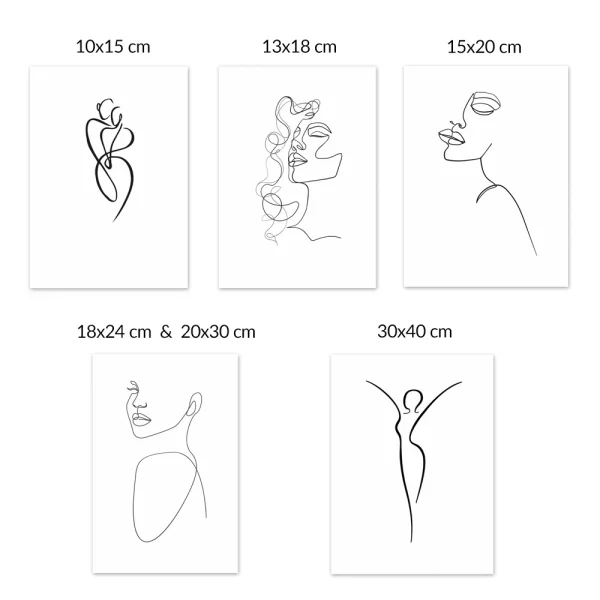 Cadre en bois (MDF) Silhouette 10x15 cm | noir | verre standard (2 mm)