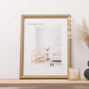 Holz-Bilderrahmen Artera 40x50 cm | Gold auf Schwarz | Spiegel