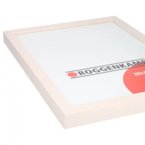 Holz-Bilderrahmen aus Buche / Ahorn nach Maß Ahorn weiß lasiert | Normalglas (3 mm)
