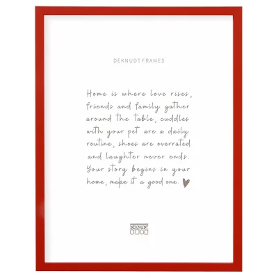 Houten kader David 13x13 cm | rood | normaal glas (2 mm)