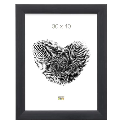 Drewniana rama do obrazu Nathan 60x80 cm | czarny | szkło standardowe (2 mm)