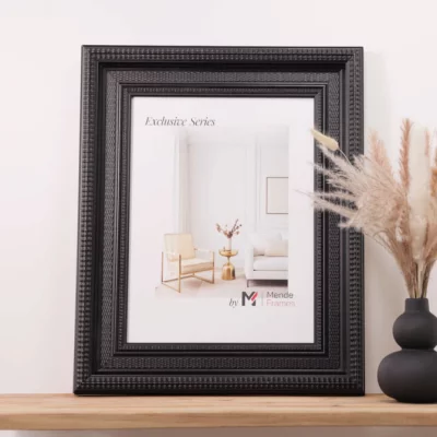 Exklusiv-Holzrahmen Fine 60x60 cm | Schwarz | Normalglas (2 mm)
