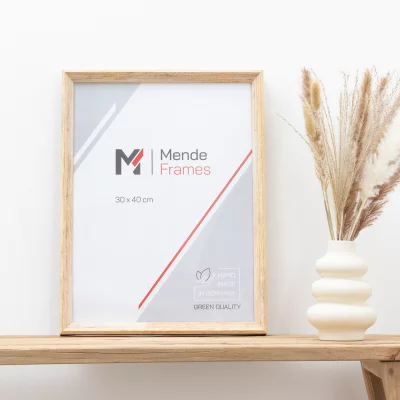 Rama drewniana Mencuna na wymiar naturalny | szkło standardowe (2 mm)