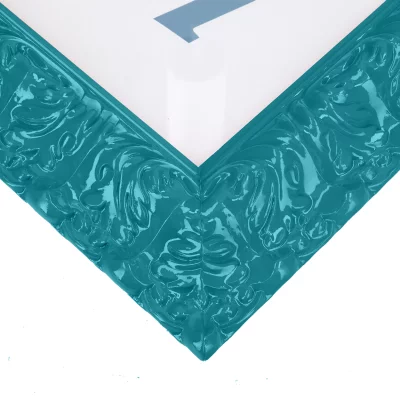 Barokowa rama Salamanca Color na wymiar Aqua (115) | szkło standardowe (2 mm)