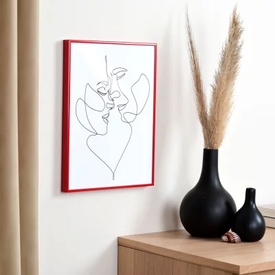 Alurahmen Quadro Maßanfertigung rot RAL 3002 | Normalglas (2 mm)