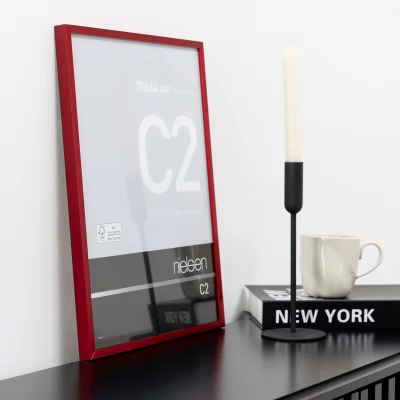 Aluminiumram C2 30x40 cm | tornadoröd | Standardglas (2 mm)